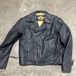 Vintage Harley Davidson leather jacket black size 40